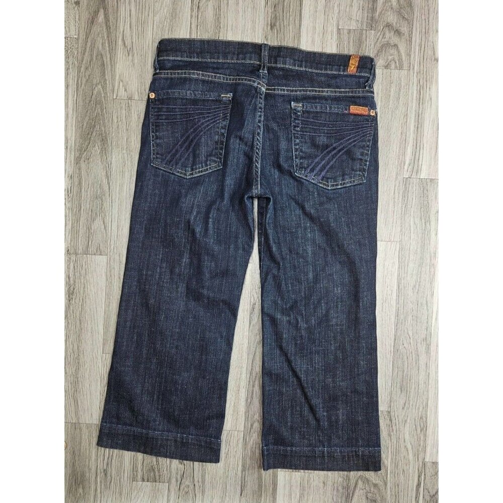 7 For All Mankind Womens Size 28 Distressed Embroidered Pockets Jeans Capris - Picture 2 of 14